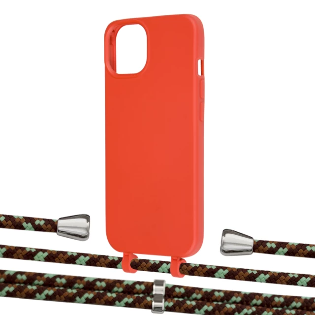 Чехол Upex Alter Eyelets for iPhone 13 mini Red with Aide Cinnamon Camouflage and Casquette Silver (UP114715)