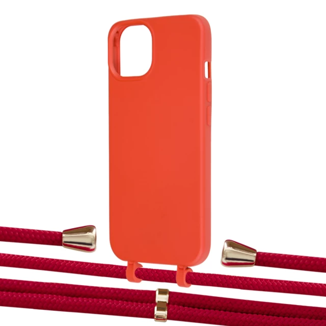 Чохол Upex Alter Eyelets for iPhone 13 mini Red with Aide Red and Casquette Gold (UP114724)
