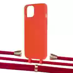 Чохол Upex Alter Eyelets for iPhone 13 mini Red with Aide Red and Casquette Gold (UP114724)