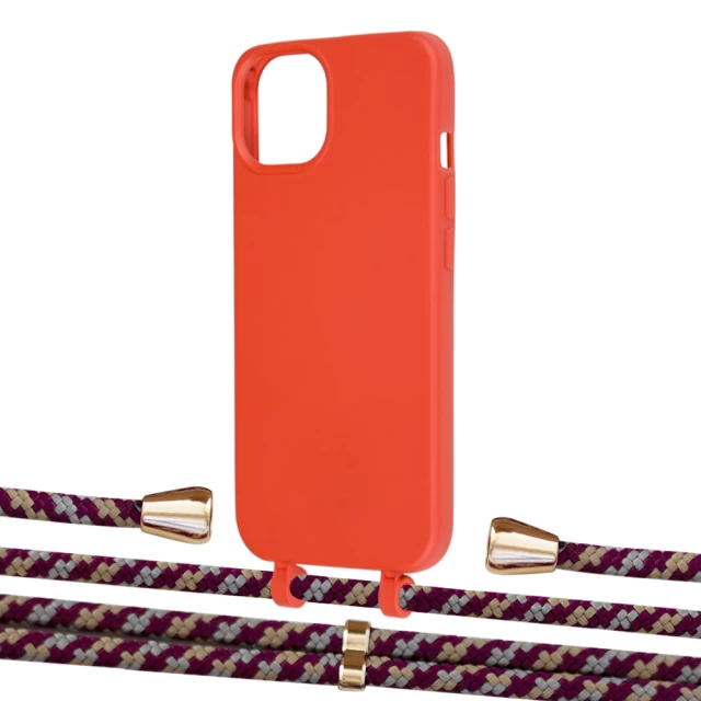 Чехол Upex Alter Eyelets for iPhone 13 mini Red with Aide Burgundy Camouflage and Casquette Gold (UP114748)