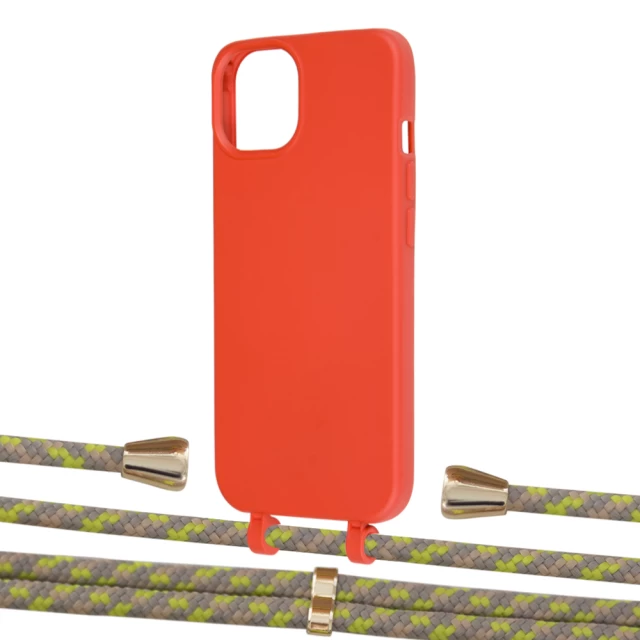 Чехол Upex Alter Eyelets for iPhone 13 mini Red with Aide Lime Camouflage and Casquette Gold (UP114752)