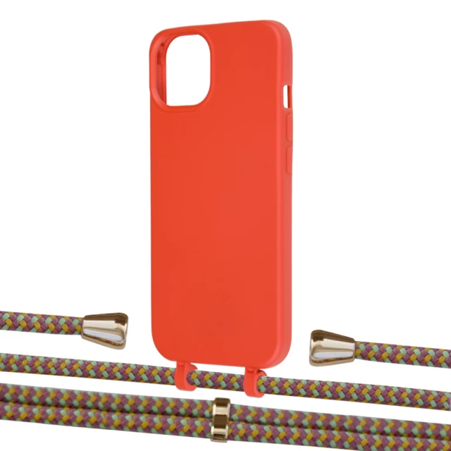 Чохол Upex Alter Eyelets for iPhone 13 mini Red with Aide Couleur Vintage and Casquette Gold (UP114755)