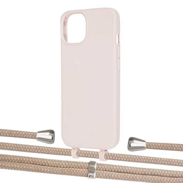 Чохол Upex Alter Eyelets for iPhone 13 mini Crepe with Aide Peony Pink and Casquette Silver (UP114843)