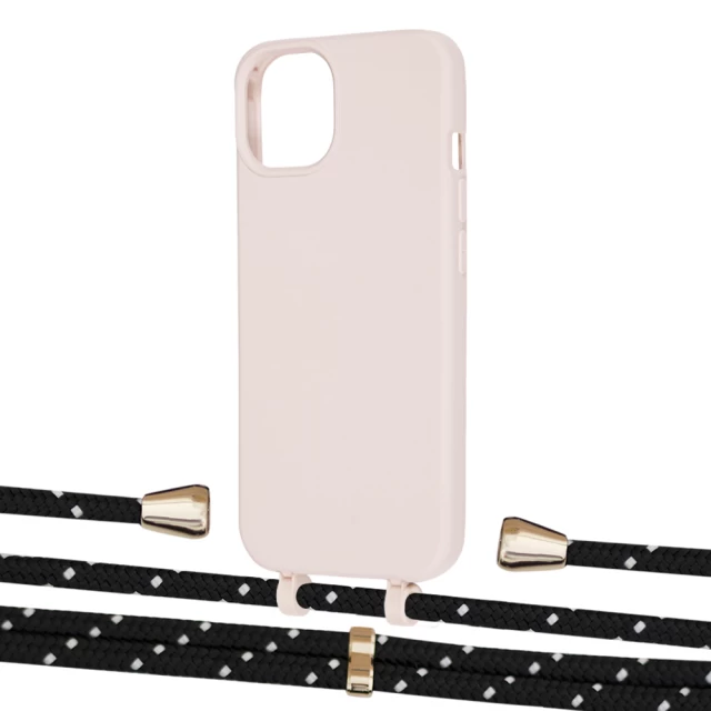 Чохол Upex Alter Eyelets for iPhone 13 mini Crepe with Aide Black Dots and Casquette Gold (UP114882)