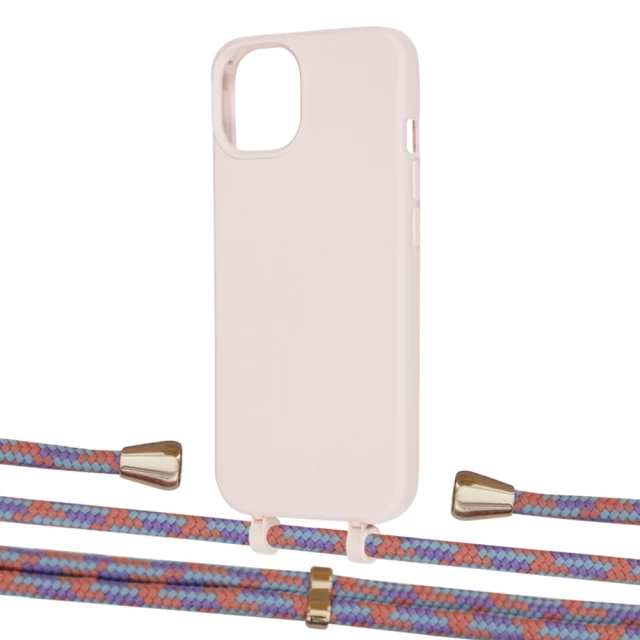 Чехол Upex Alter Eyelets for iPhone 13 mini Crepe with Aide Blue Sunset and Casquette Gold (UP114886)