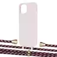 Чехол Upex Alter Eyelets for iPhone 13 mini Crepe with Aide Burgundy Camouflage and Casquette Gold (UP114888)