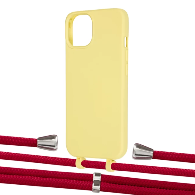 Чохол Upex Alter Eyelets for iPhone 13 mini Daffodil with Aide Red and Casquette Silver (UP114969)