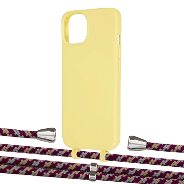 Чехол Upex Alter Eyelets for iPhone 13 mini Daffodil with Aide Burgundy Camouflage and Casquette Silver (UP114993)