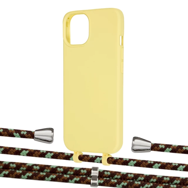 Чохол Upex Alter Eyelets for iPhone 13 mini Daffodil with Aide Cinnamon Camouflage and Casquette Silver (UP114995)