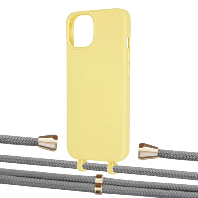 Чохол Upex Alter Eyelets for iPhone 13 mini Daffodil with Aide Gray and Casquette Gold (UP115014)