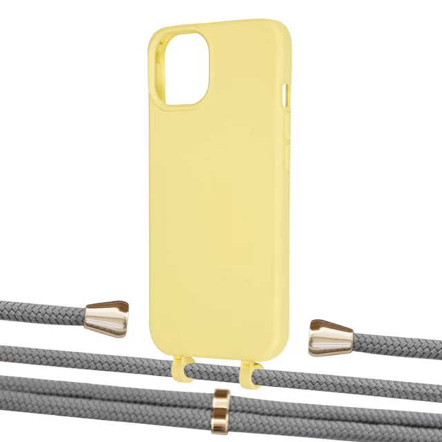 Чехол Upex Alter Eyelets for iPhone 13 mini Daffodil with Aide Gray and Casquette Gold (UP115014)