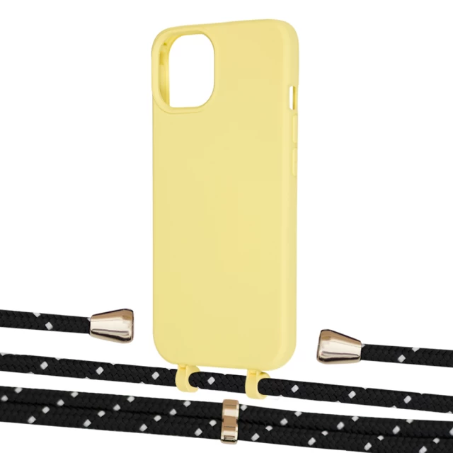 Чохол Upex Alter Eyelets for iPhone 13 mini Daffodil with Aide Black Dots and Casquette Gold (UP115022)