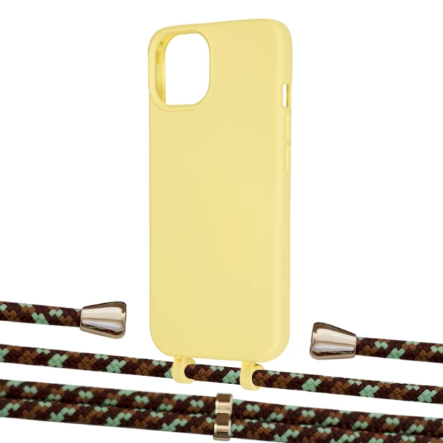 Чохол Upex Alter Eyelets for iPhone 13 mini Daffodil with Aide Cinnamon Camouflage and Casquette Gold (UP115030)