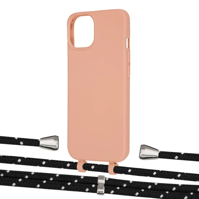 Чехол Upex Alter Eyelets for iPhone 13 mini Tangerine with Aide Black Dots and Casquette Silver (UP115127)