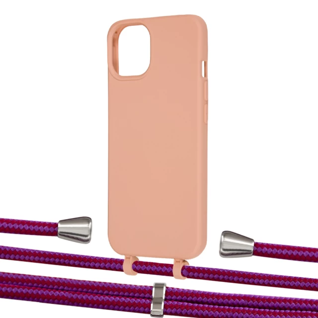 Чохол Upex Alter Eyelets for iPhone 13 mini Tangerine with Aide Rouge Cramoisi and Casquette Silver (UP115141)