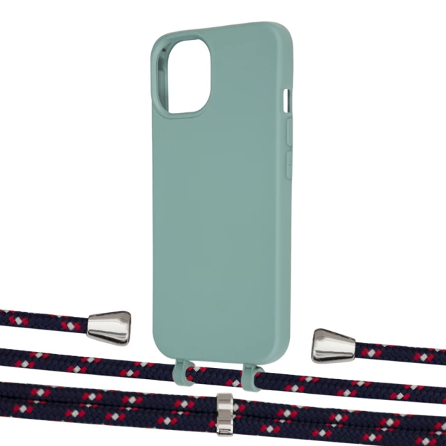 Чохол Upex Alter Eyelets for iPhone 13 mini Basil with Aide Blue Marine and Casquette Silver (UP115269)