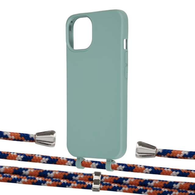 Чехол Upex Alter Eyelets for iPhone 13 mini Basil with Aide Orange Azure and Casquette Silver (UP115272)