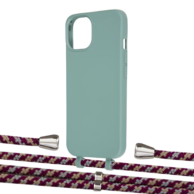 Чехол Upex Alter Eyelets for iPhone 13 mini Basil with Aide Burgundy Camouflage and Casquette Silver (UP115273)