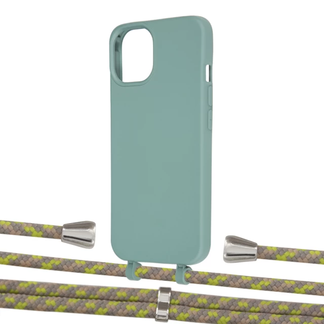 Чехол Upex Alter Eyelets for iPhone 13 mini Basil with Aide Lime Camouflage and Casquette Silver (UP115277)