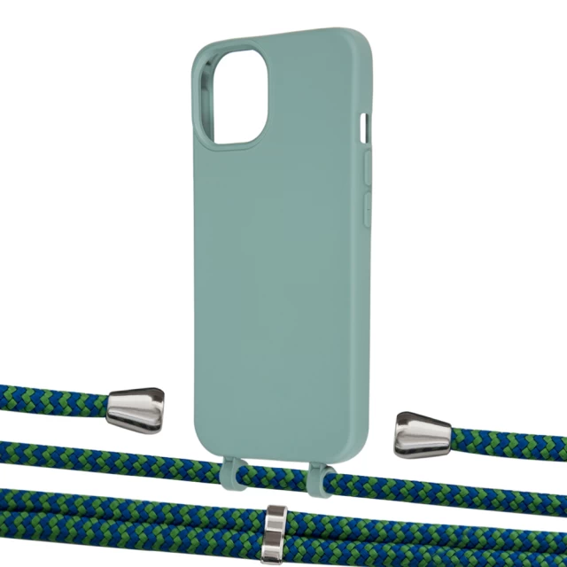 Чохол Upex Alter Eyelets for iPhone 13 mini Basil with Aide Emeraude and Casquette Silver (UP115282)