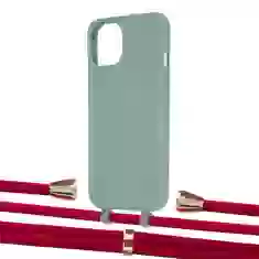 Чохол Upex Alter Eyelets for iPhone 13 mini Basil with Aide Red and Casquette Gold (UP115284)