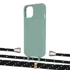 Чохол Upex Alter Eyelets for iPhone 13 mini Basil with Aide Black Dots and Casquette Gold (UP115302)