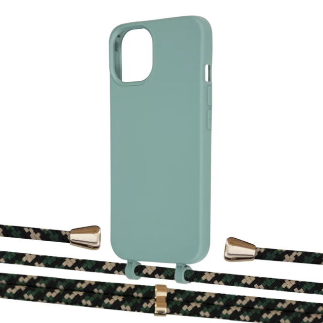 Чехол Upex Alter Eyelets for iPhone 13 mini Basil with Aide Juniper Camouflage and Casquette Gold (UP115309)