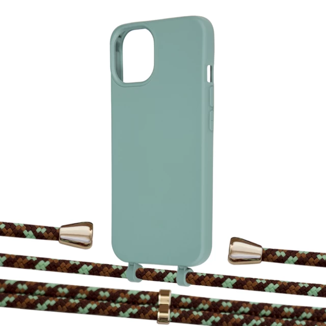 Чохол Upex Alter Eyelets for iPhone 13 mini Basil with Aide Cinnamon Camouflage and Casquette Gold (UP115310)