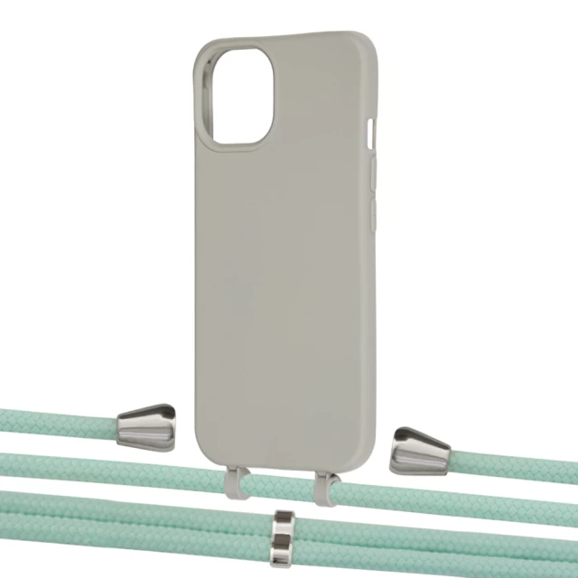 Чехол Upex Alter Eyelets for iPhone 13 mini Anchor with Aide Pistachio and Casquette Silver (UP115393)