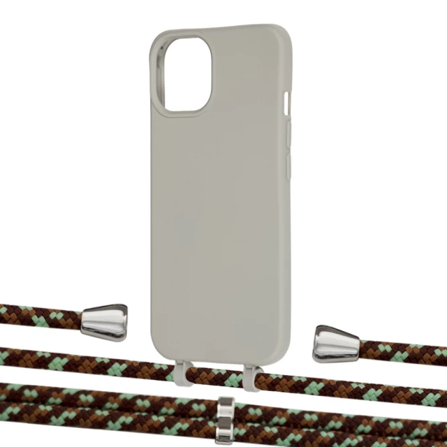 Чохол Upex Alter Eyelets for iPhone 13 mini Anchor with Aide Cinnamon Camouflage and Casquette Silver (UP115415)