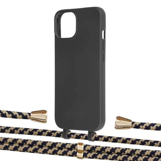Чехол Upex Alter Eyelets for iPhone 13 Onyx with Aide Copper and Casquette Gold (UP115581)