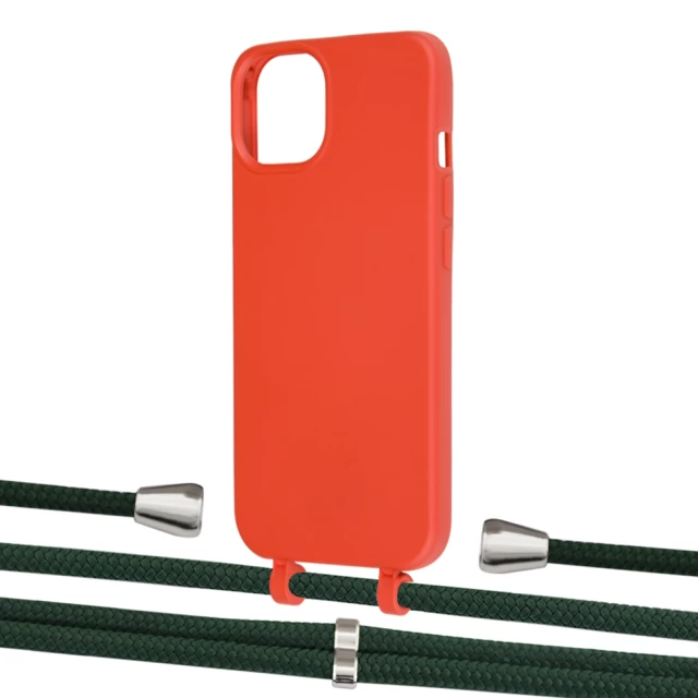 Чохол Upex Alter Eyelets for iPhone 13 Red with Aide Cyprus Green and Casquette Silver (UP115676)