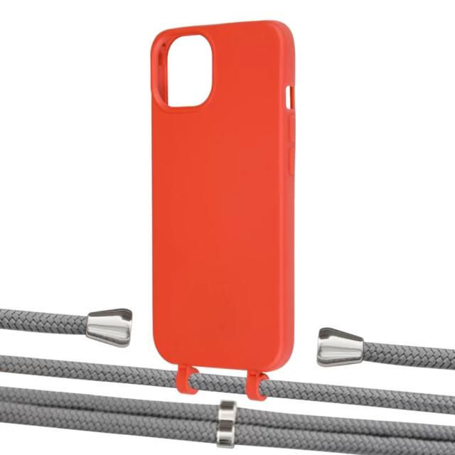 Чохол Upex Alter Eyelets for iPhone 13 Red with Aide Gray and Casquette Silver (UP115679)