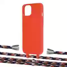 Чохол Upex Alter Eyelets for iPhone 13 Red with Aide Orange Azure and Casquette Silver (UP115692)
