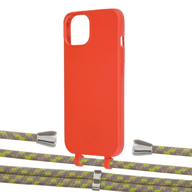 Чохол Upex Alter Eyelets for iPhone 13 Red with Aide Lime Camouflage and Casquette Silver (UP115697)