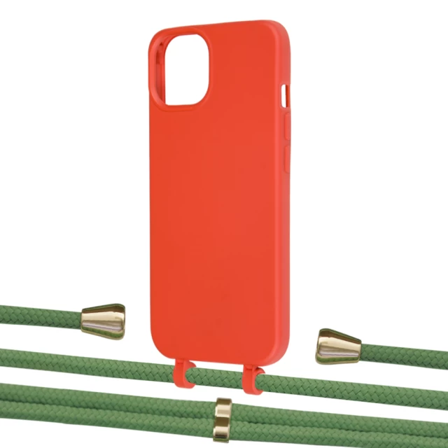 Чехол Upex Alter Eyelets for iPhone 13 Red with Aide Mint and Casquette Gold (UP115712)