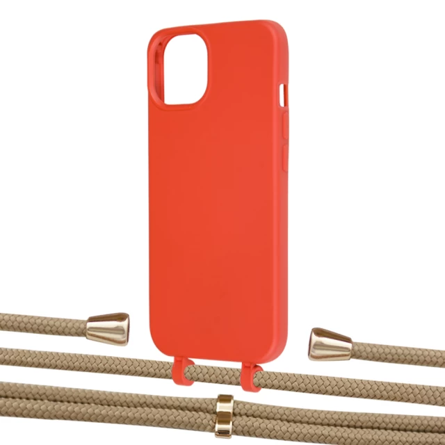 Чохол Upex Alter Eyelets for iPhone 13 Red with Aide Sand and Casquette Gold (UP115717)
