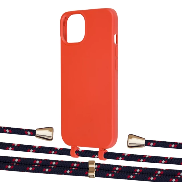 Чехол Upex Alter Eyelets for iPhone 13 Red with Aide Blue Marine and Casquette Gold (UP115724)