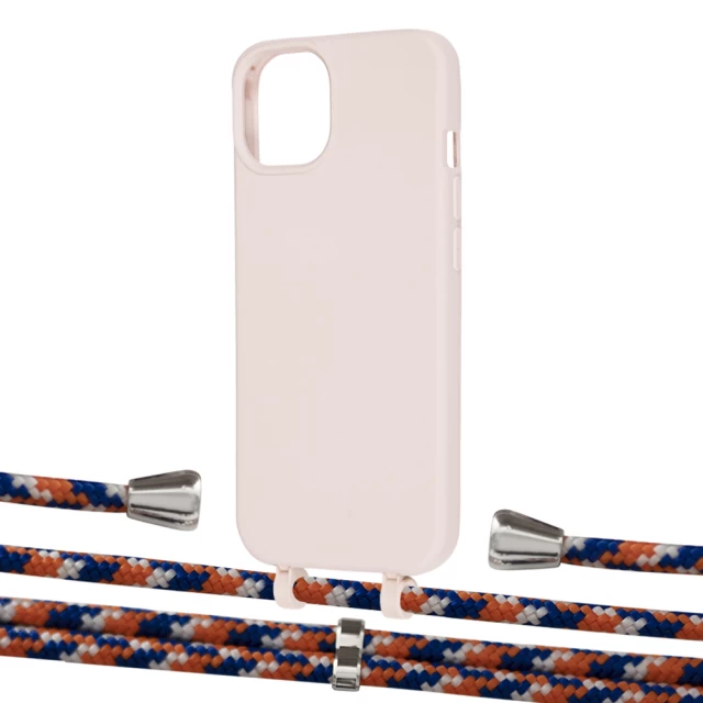 Чехол Upex Alter Eyelets for iPhone 13 Crepe with Aide Orange Azure and Casquette Silver (UP115832)