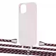 Чехол Upex Alter Eyelets for iPhone 13 Crepe with Aide Burgundy Camouflage and Casquette Silver (UP115833)