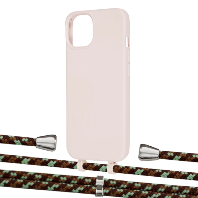 Чохол Upex Alter Eyelets for iPhone 13 Crepe with Aide Cinnamon Camouflage and Casquette Silver (UP115835)