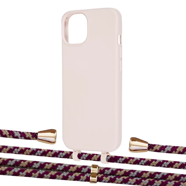 Чехол Upex Alter Eyelets for iPhone 13 Crepe with Aide Burgundy Camouflage and Casquette Gold (UP115868)