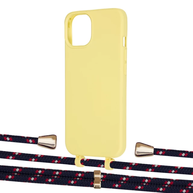 Чохол Upex Alter Eyelets for iPhone 13 Daffodil with Aide Blue Marine and Casquette Gold (UP116004)