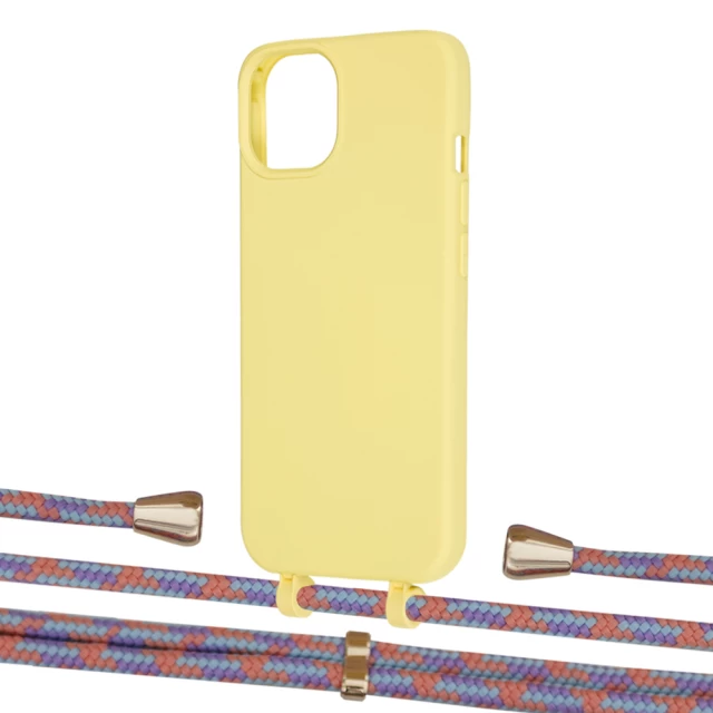 Чохол Upex Alter Eyelets for iPhone 13 Daffodil with Aide Blue Sunset and Casquette Gold (UP116006)