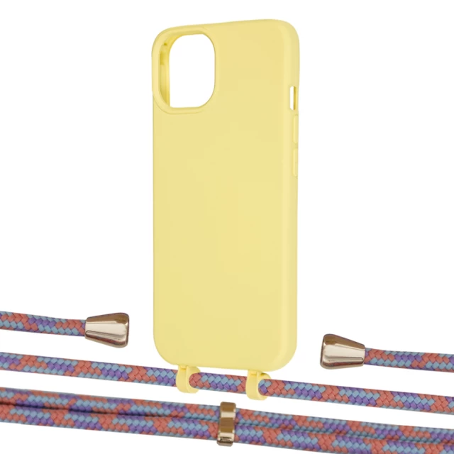 Чехол Upex Alter Eyelets for iPhone 13 Daffodil with Aide Blue Sunset and Casquette Gold (UP116006)