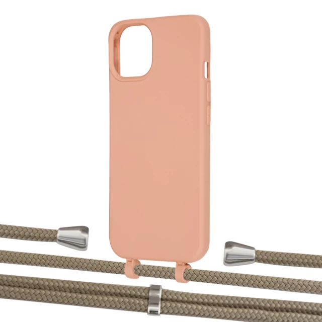 Чохол Upex Alter Eyelets for iPhone 13 Tangerine with Aide Champagne and Casquette Silver (UP116101)