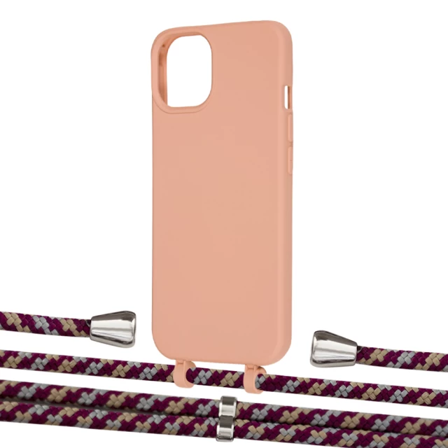 Чехол Upex Alter Eyelets for iPhone 13 Tangerine with Aide Burgundy Camouflage and Casquette Silver (UP116113)