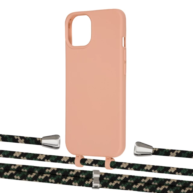 Чохол Upex Alter Eyelets for iPhone 13 Tangerine with Aide Juniper Camouflage and Casquette Silver (UP116114)