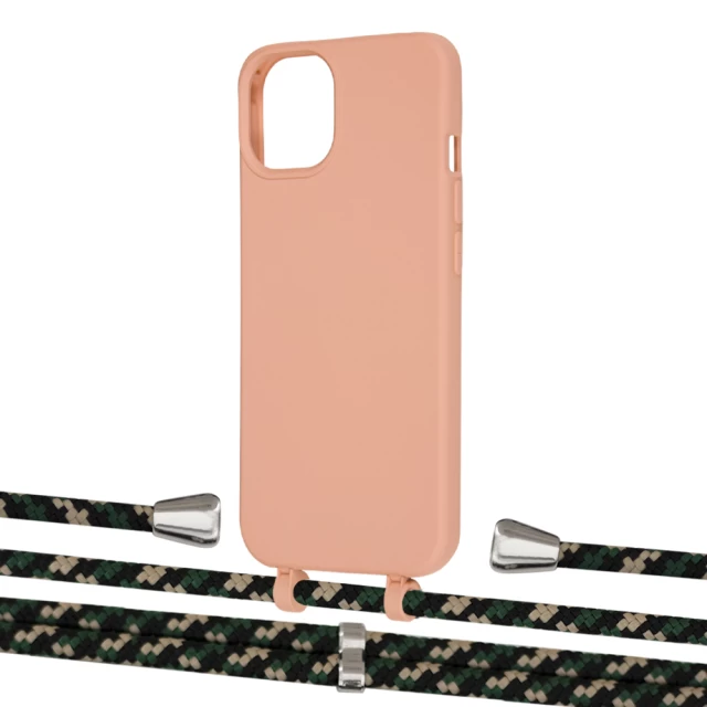 Чехол Upex Alter Eyelets for iPhone 13 Tangerine with Aide Juniper Camouflage and Casquette Silver (UP116114)