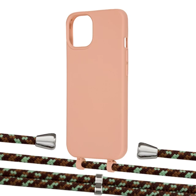 Чохол Upex Alter Eyelets for iPhone 13 Tangerine with Aide Cinnamon Camouflage and Casquette Silver (UP116115)